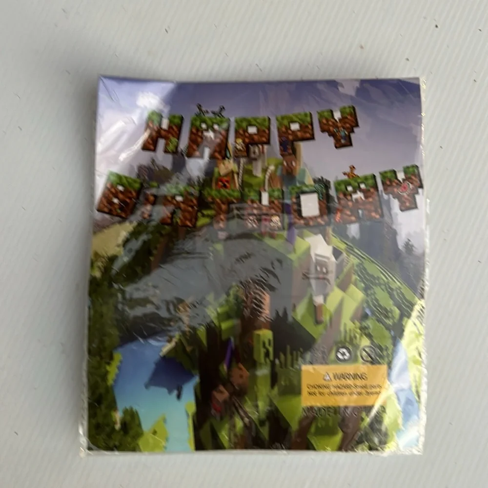 Minecraft happy birthday letters, 13 letters, with all Minecraft characters new